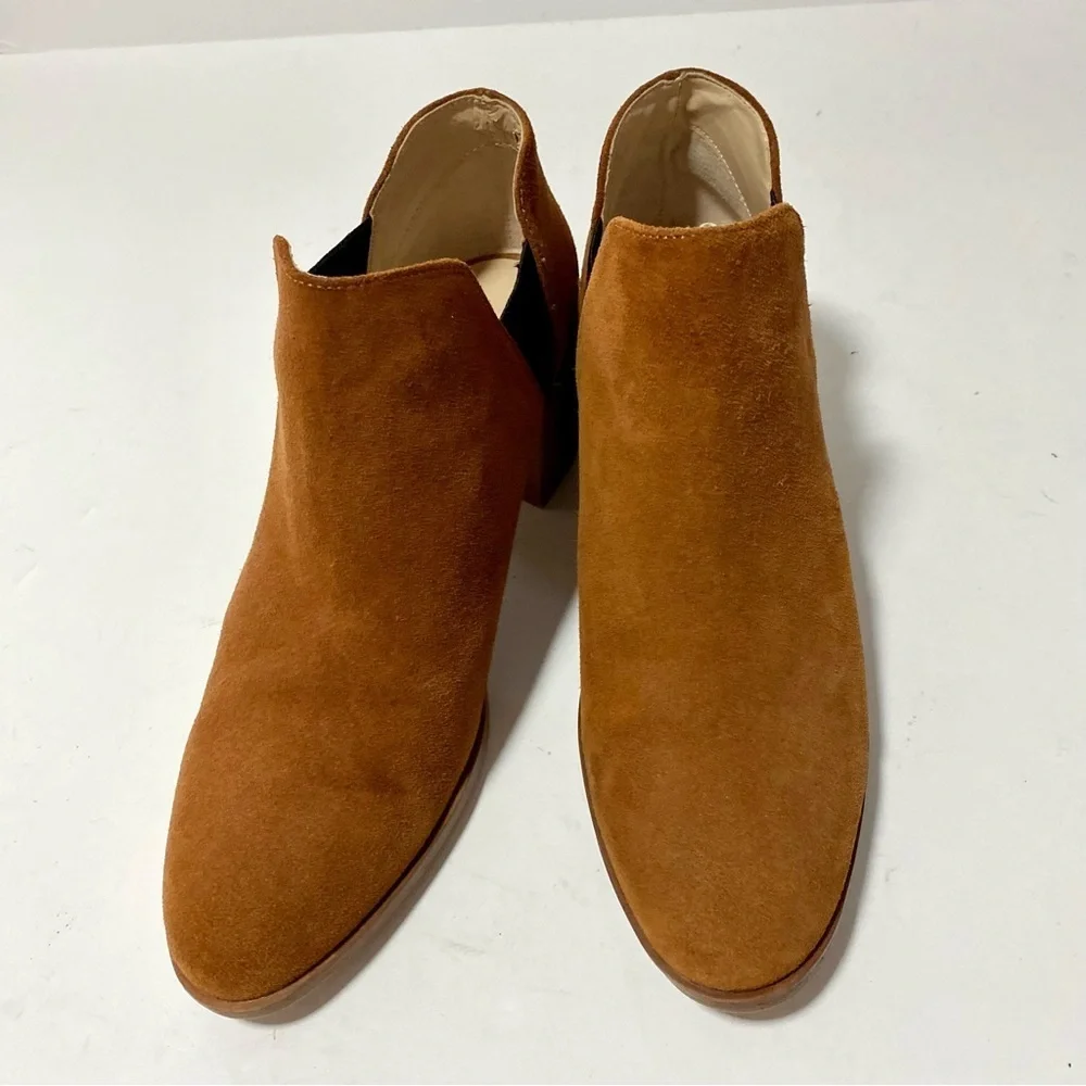 ZARA Basic Collection Brown Slip-on Suede Ankle Booties Size US 8.5 EU 39